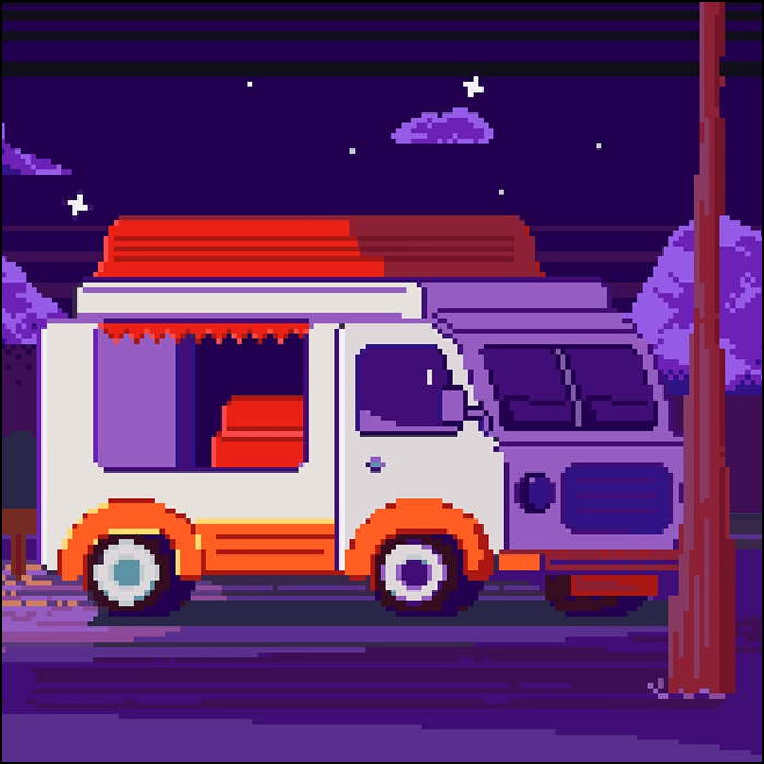 Пиксельный рисунок автобуса